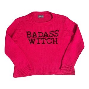 Wooden Ships “Badass Witch” Hot Pink Sweater – Size S/M – Mohair Wool Blend